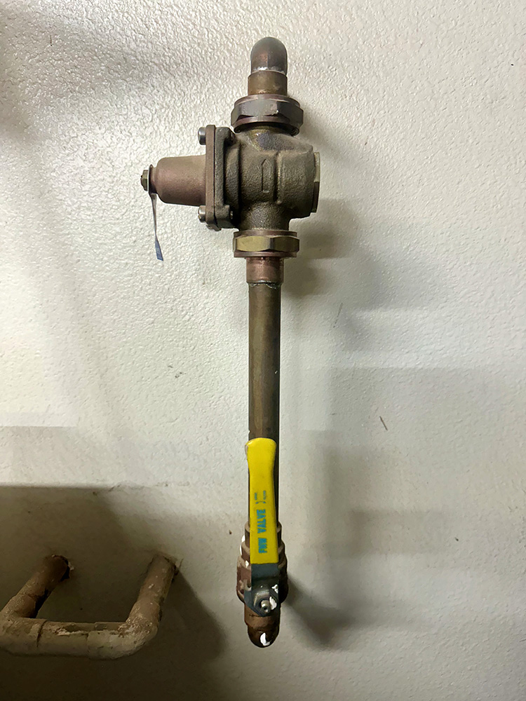 Main shut-off valve example. This is what a main shut-off valve in your home may look like.